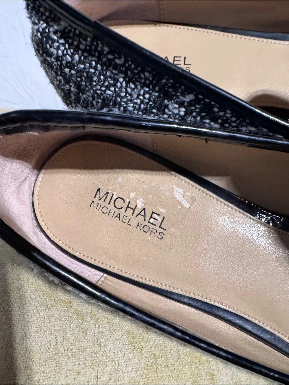 Michael Kors tweed poiny toe flats Size 7